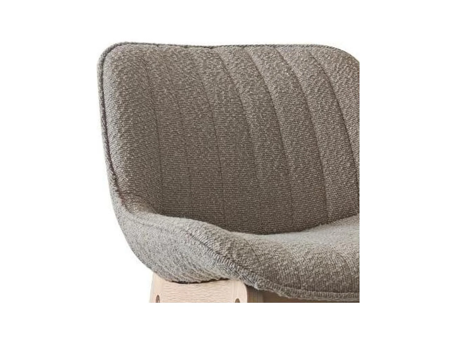 Lot de chaises d'îlot et bar en chêne et assise tissu bouclette H65cm