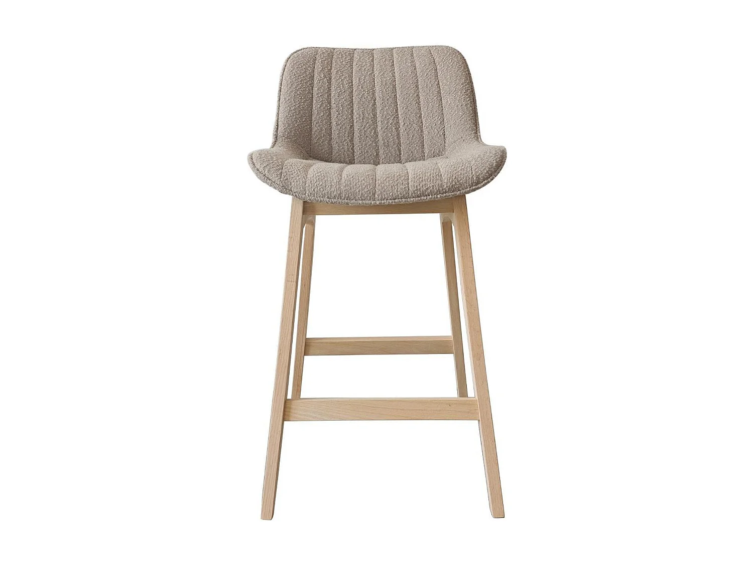 Conjunto de sillas de isla y bar de roble con asiento de tela de rizo MILK de 65 cm