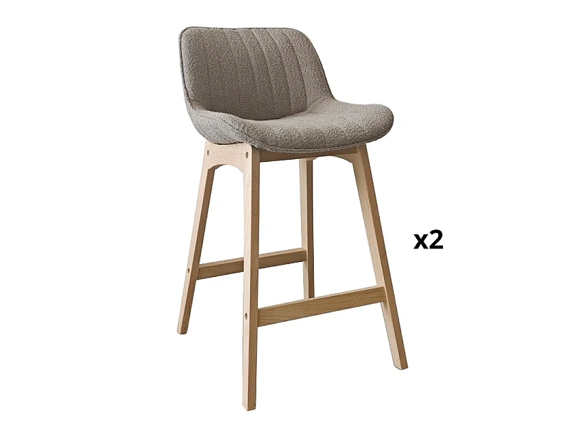 Komplet krzeseł wyspowych/barowych dąb MILK 65 cm