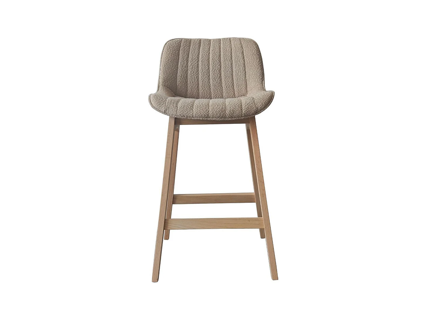 Lot de chaises d'îlot et bar en chêne et assise tissu bouclette H65cm