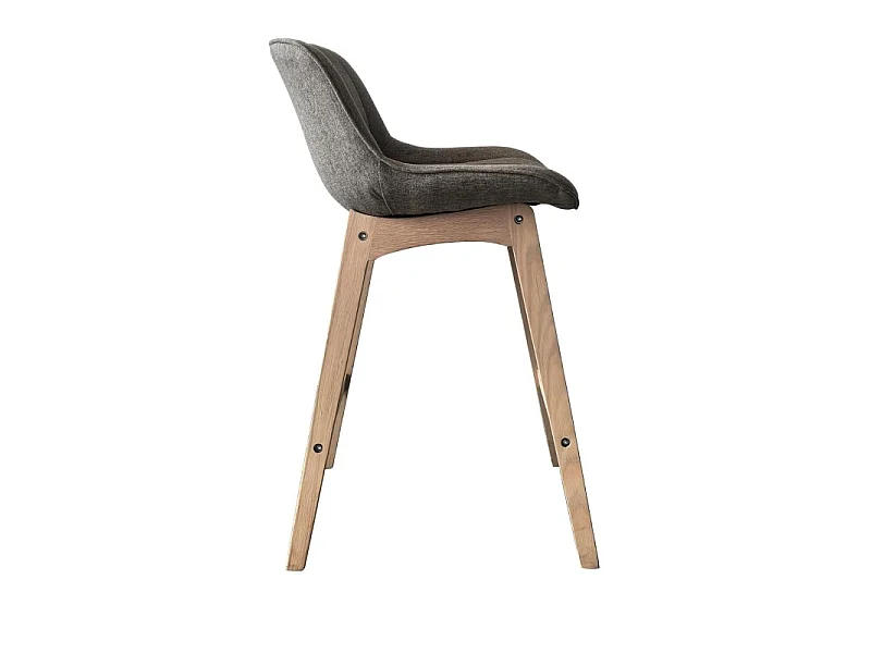 Komplet dębowych krzeseł wyspowych i barowych z siedziskiem z tkaniny MELLOW o szerokości 65 cm