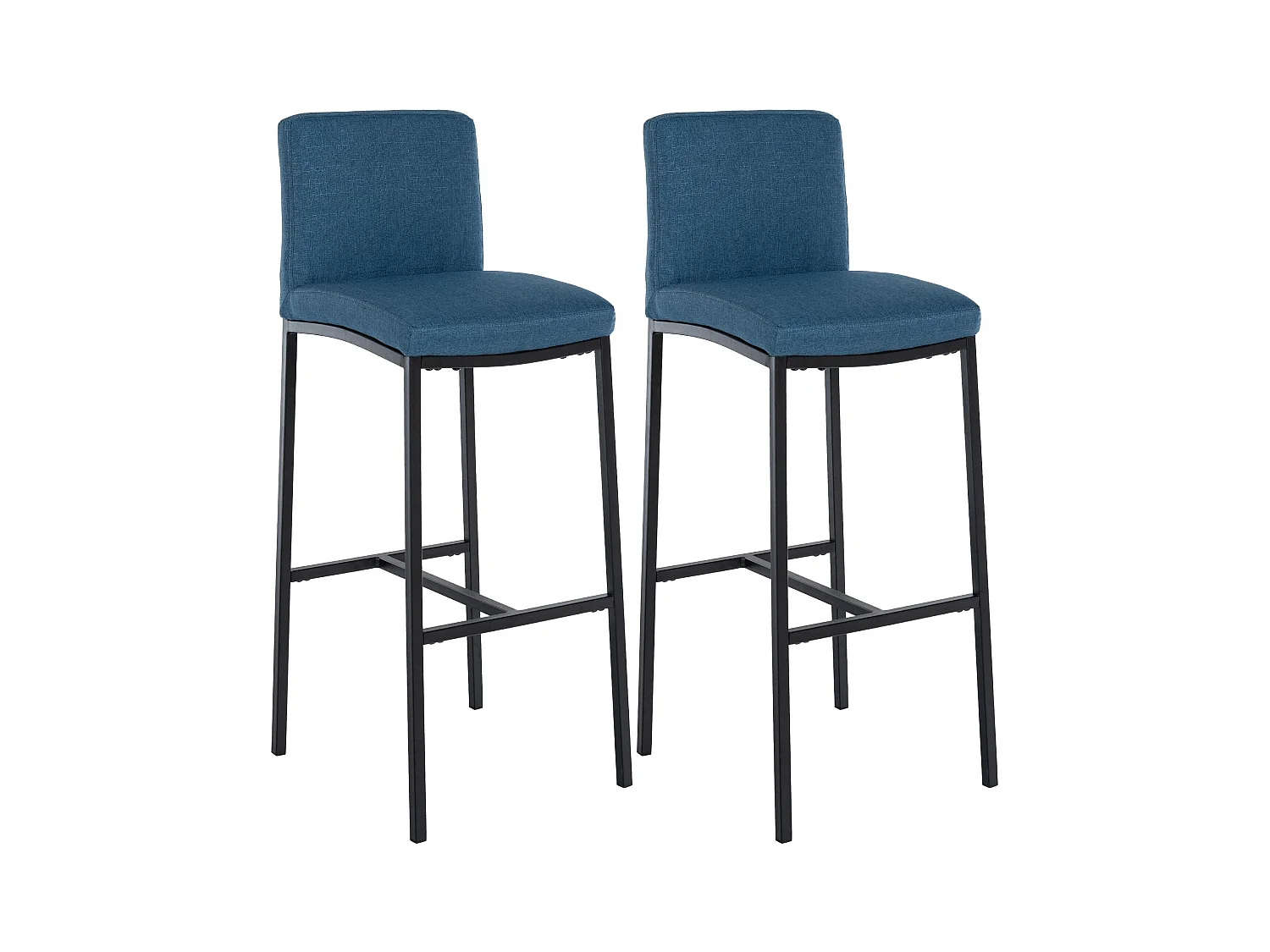 Lot de 2  Tabouret de bar - Tissu - Bleu - Freeport