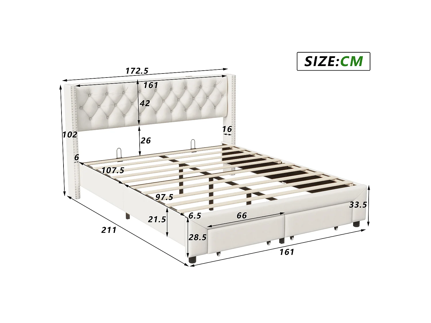 Bed 160x200 cm - NEXU - tweepersoonsbed 160x200 cm - fluwelen stof - LED en USB - volwassen bedframe 160x200 cm met lattenbodem - beige
