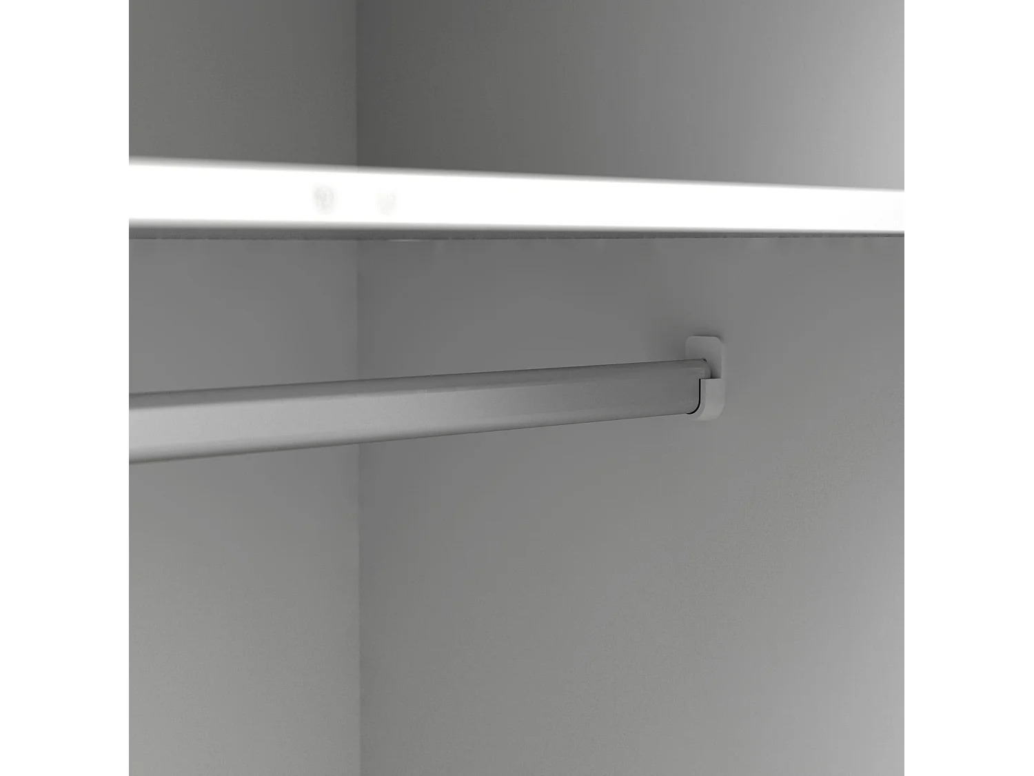 Armoire 3 portes, 3 tiroirs blanc et décor chêne L147,2 cm - BILLUND