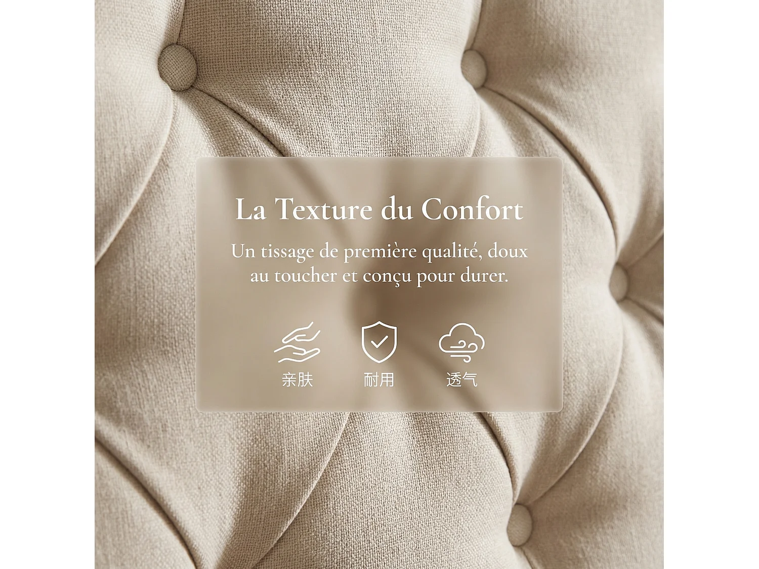 Lit coffre 160 x 200 cm avec sommier à lattes – Éclairage LED et revêtement en velours beige – NEXU
