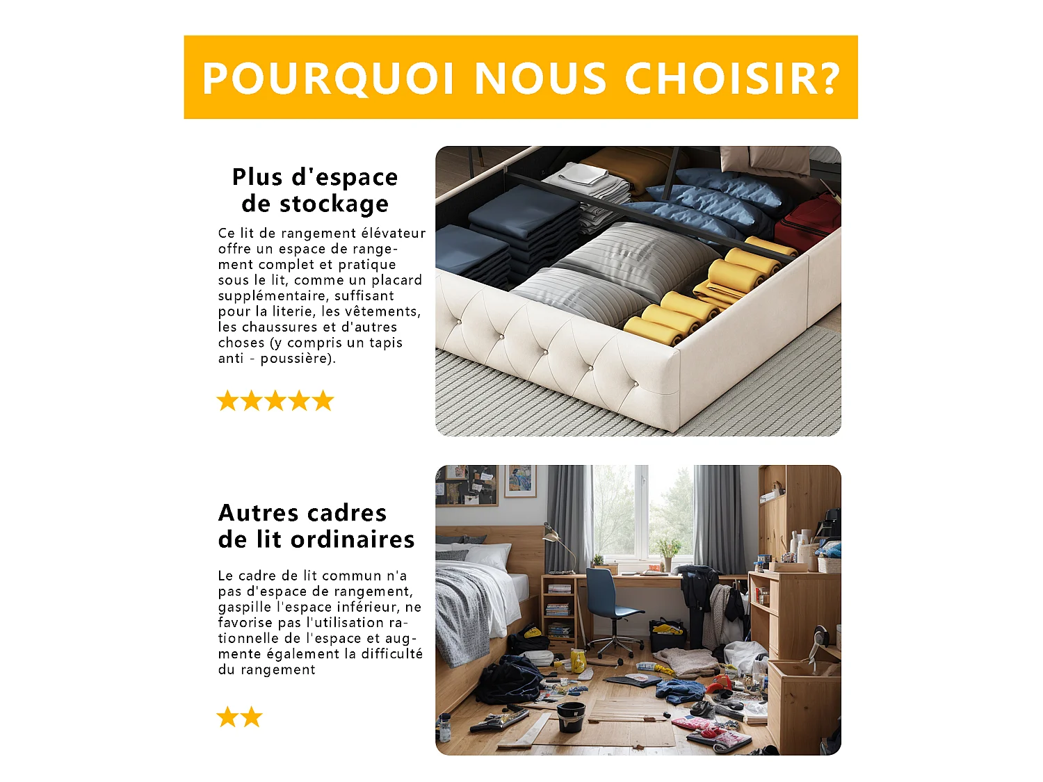 Lit coffre 160 x 200 cm avec sommier à lattes – Éclairage LED et revêtement en velours beige – NEXU