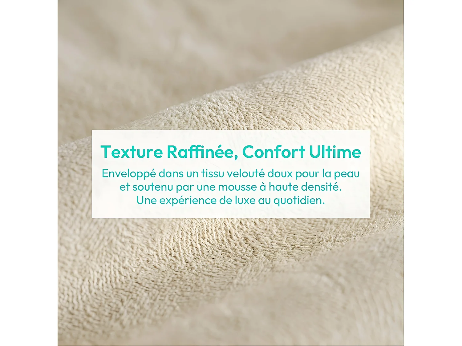 Lit coffre 160 x 200 cm avec sommier à lattes – Éclairage LED et recharge sans fil intégrée – Velours blanc cassé – NEXU