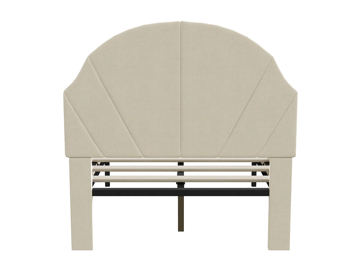 Lit 90x200 cm - NEXU - lit enfant 90x200 cm avec tissu en velours - cadre de lit fille 90x200 cm avec sommier à lattes - beige