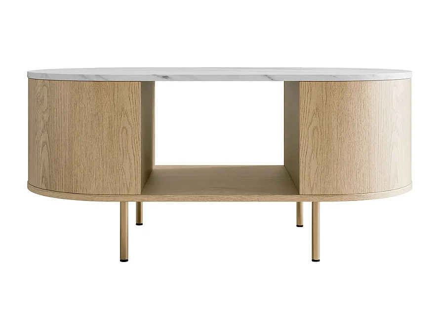 Mesa de Centro AMBIHOME DORE - Carvalho Cremona/Branco, C100xP52xA45cm