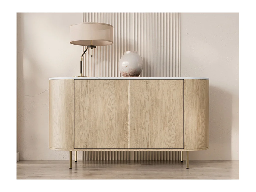 Aparador AMBIHOME DORE 01 - Carvalho Cremona/Branco, C139xP40xA75cm