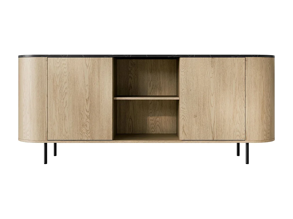 Aparador AMBIHOME DORE 02 - Carvalho Cremona/Preto, C184xP40xA75cm