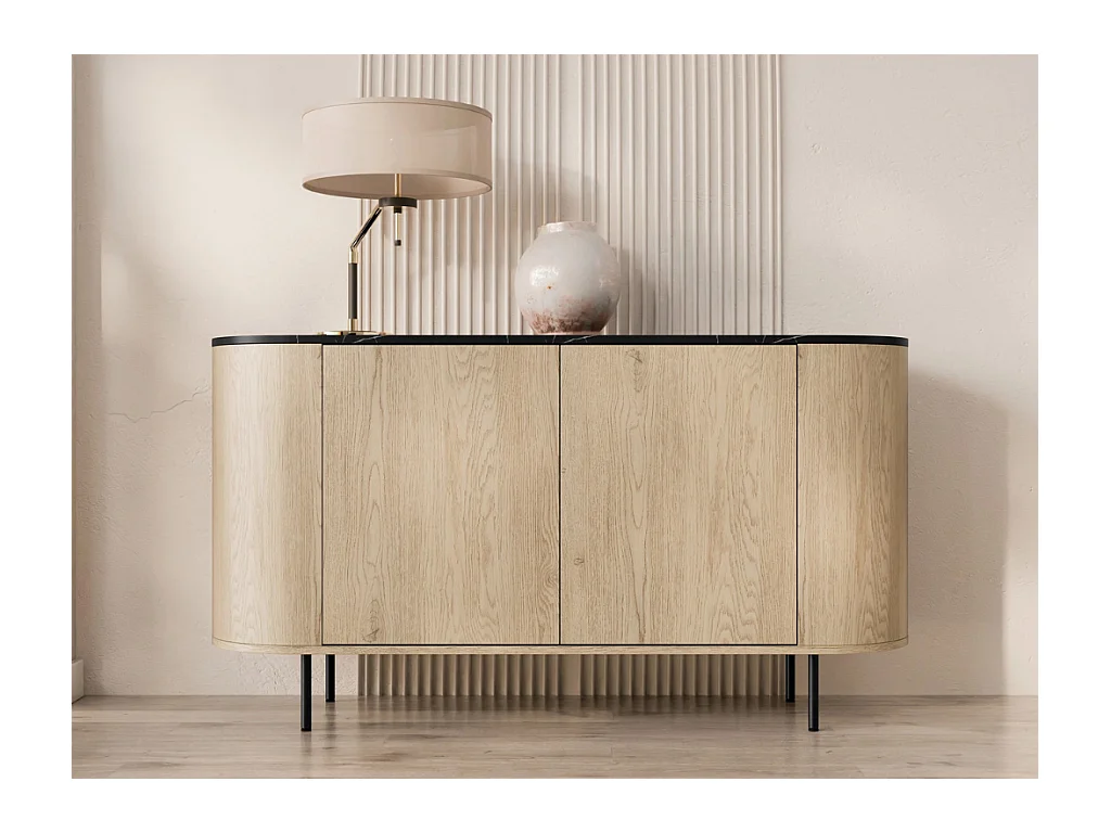 Aparador AMBIHOME DORE 01 - Carvalho Cremona/Preto, C139xP40xA75cm