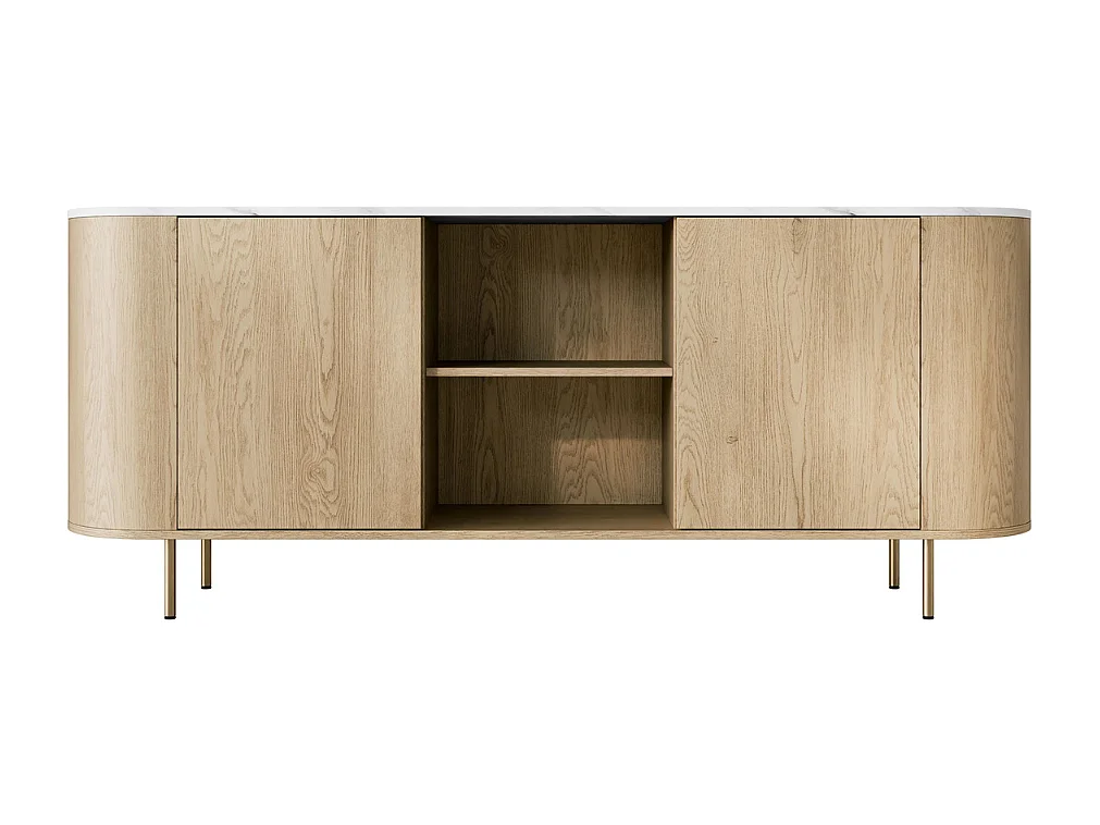 Aparador AMBIHOME DORE 02 - Carvalho Cremona/Branco, C184xP40xA75cm