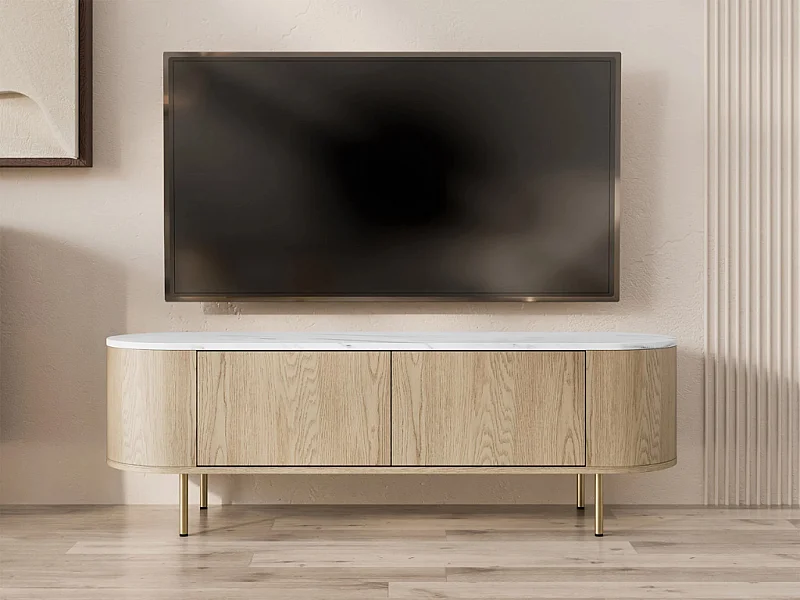 Móvel TV AMBIHOME DORE 01 - Carvalho Cremona/Branco, C139xP45xA40cm