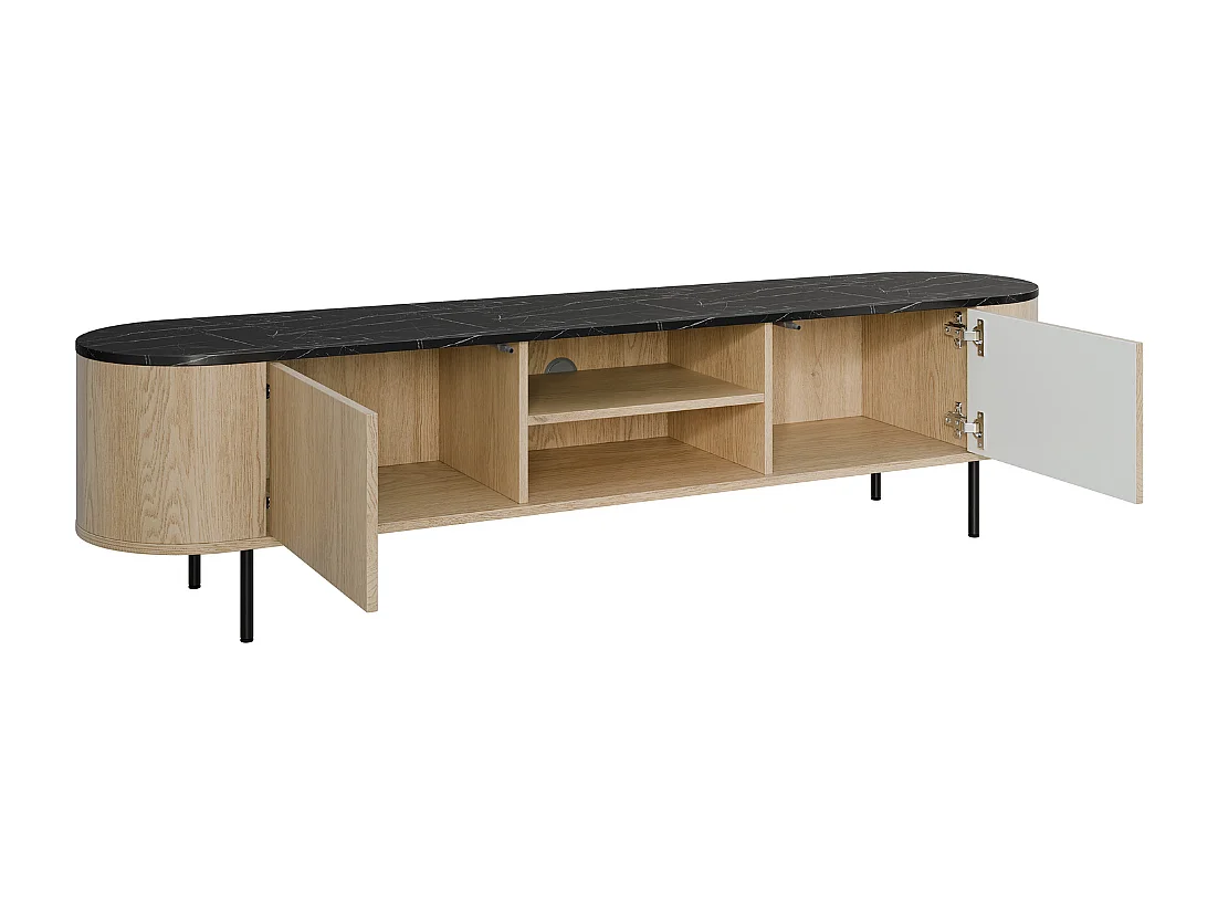 Móvel TV AMBIHOME DORE 02 - Carvalho Cremona/Preto, C184xP45xA40cm