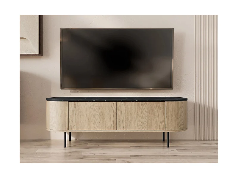 Móvel TV AMBIHOME TV DORE 01 - Carvalho Cremona/Preto, C139xP45xA40cm