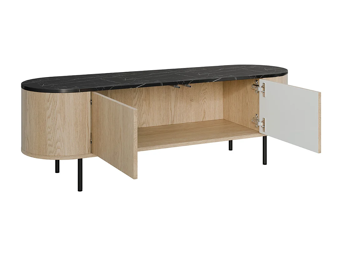 Móvel TV AMBIHOME TV DORE 01 - Carvalho Cremona/Preto, C139xP45xA40cm