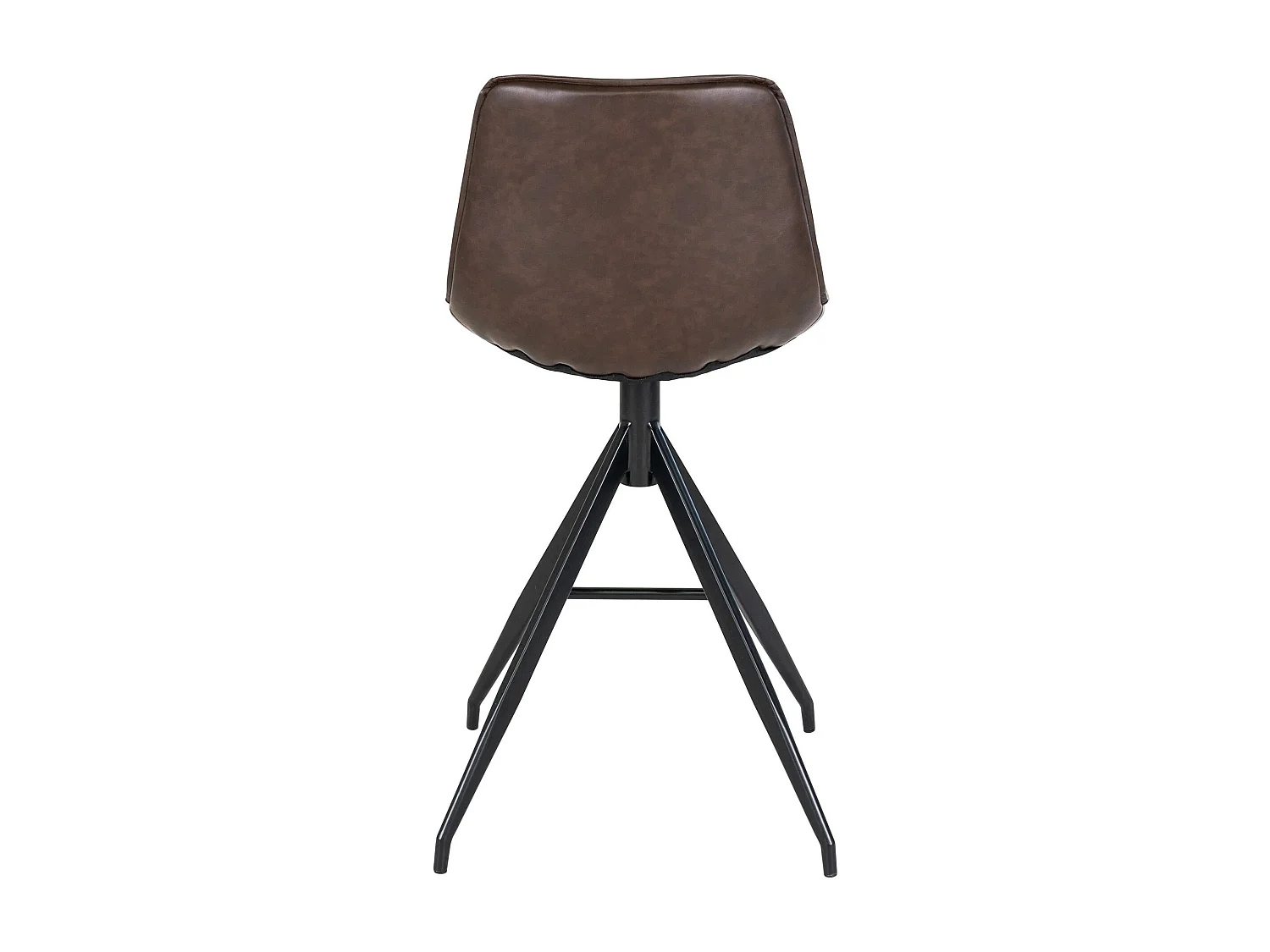 2 sillas de mostrador de cuero sintético marrón con pies negros