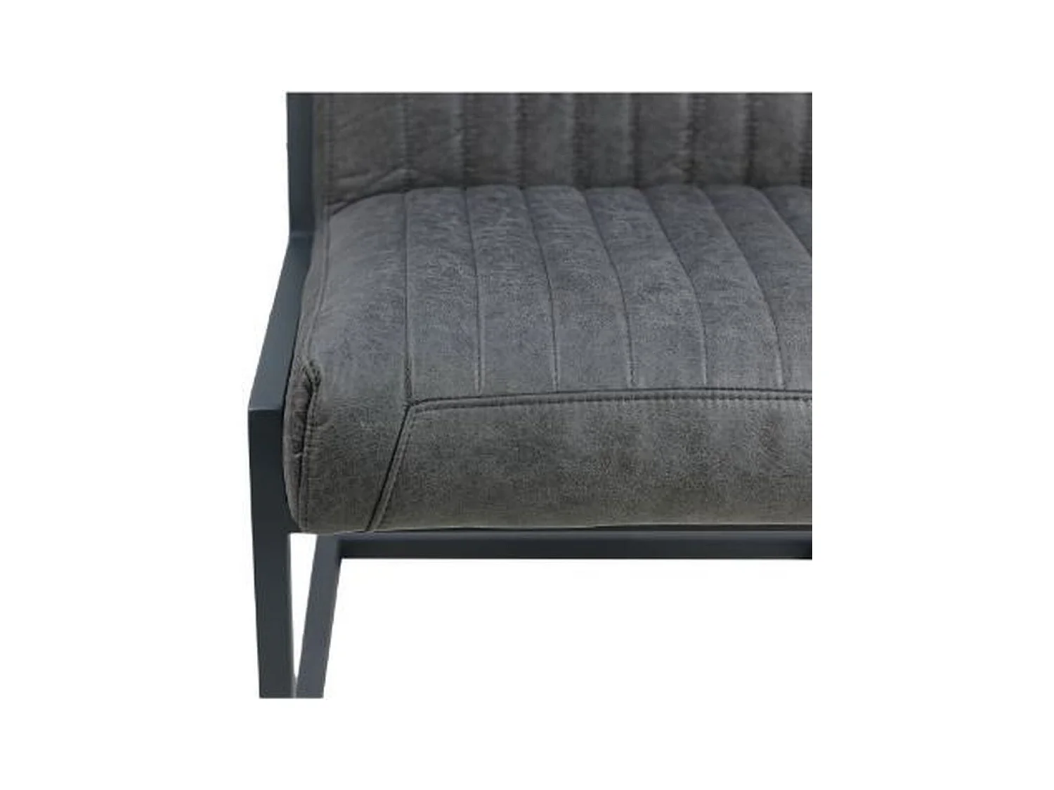 2 chaises de salle à manger en cuir et métal gris 55 x 50 x 85 cm