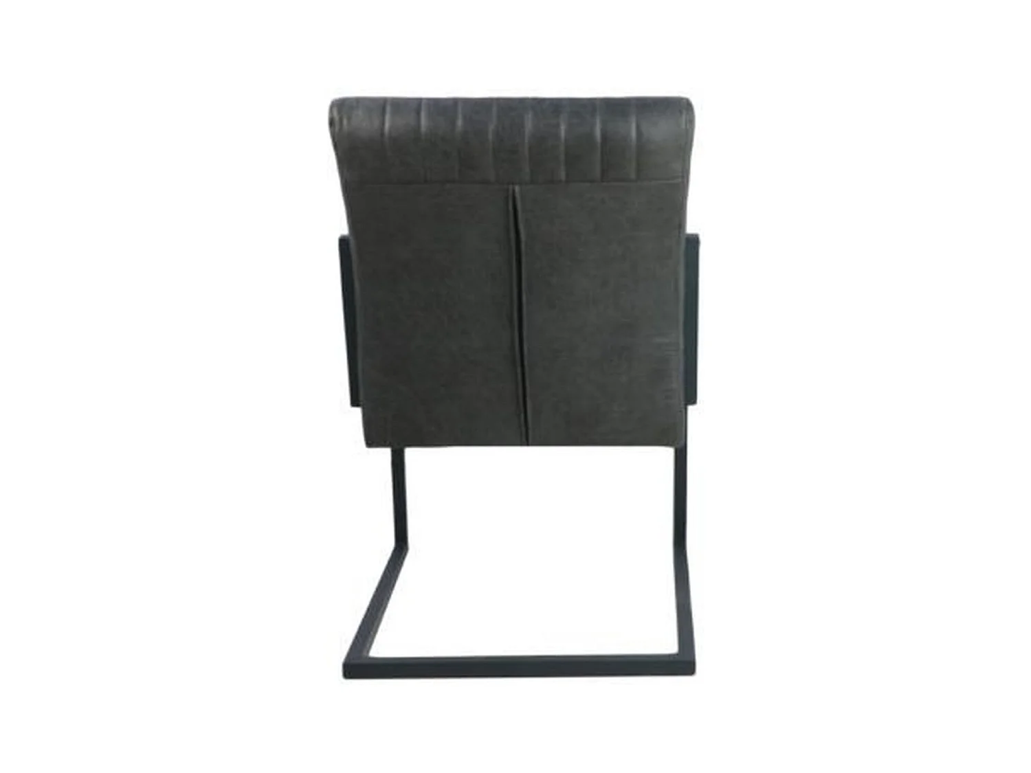 2 chaises de salle à manger en cuir et métal gris 55 x 50 x 85 cm