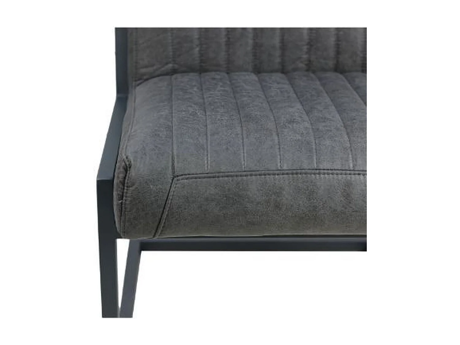 2 Sillas de comedor en piel grafito y metal negro 55 x 50 x 85