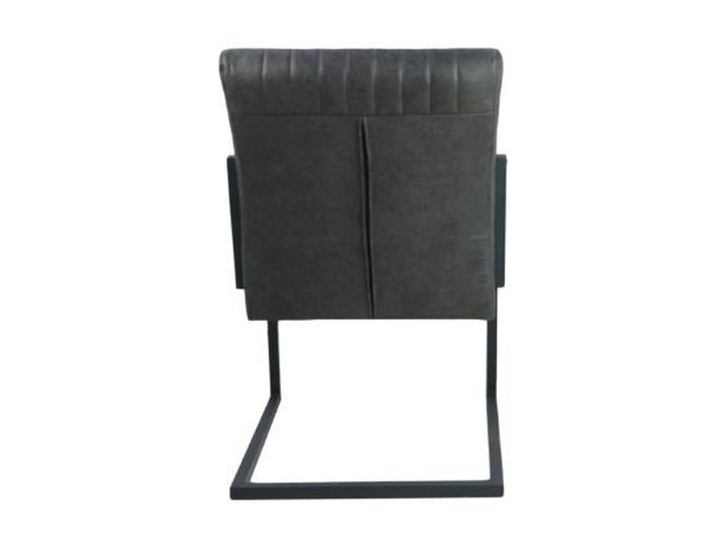 2 Sillas de comedor en piel grafito y metal negro 55 x 50 x 85