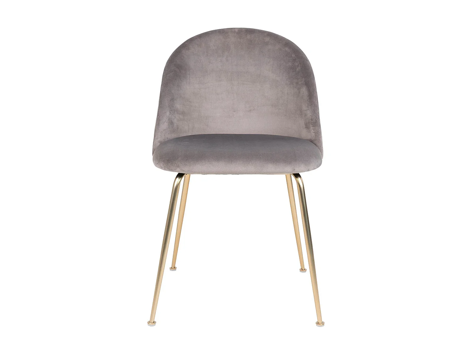 2 sillas de comedor de terciopelo gris con pies de latón