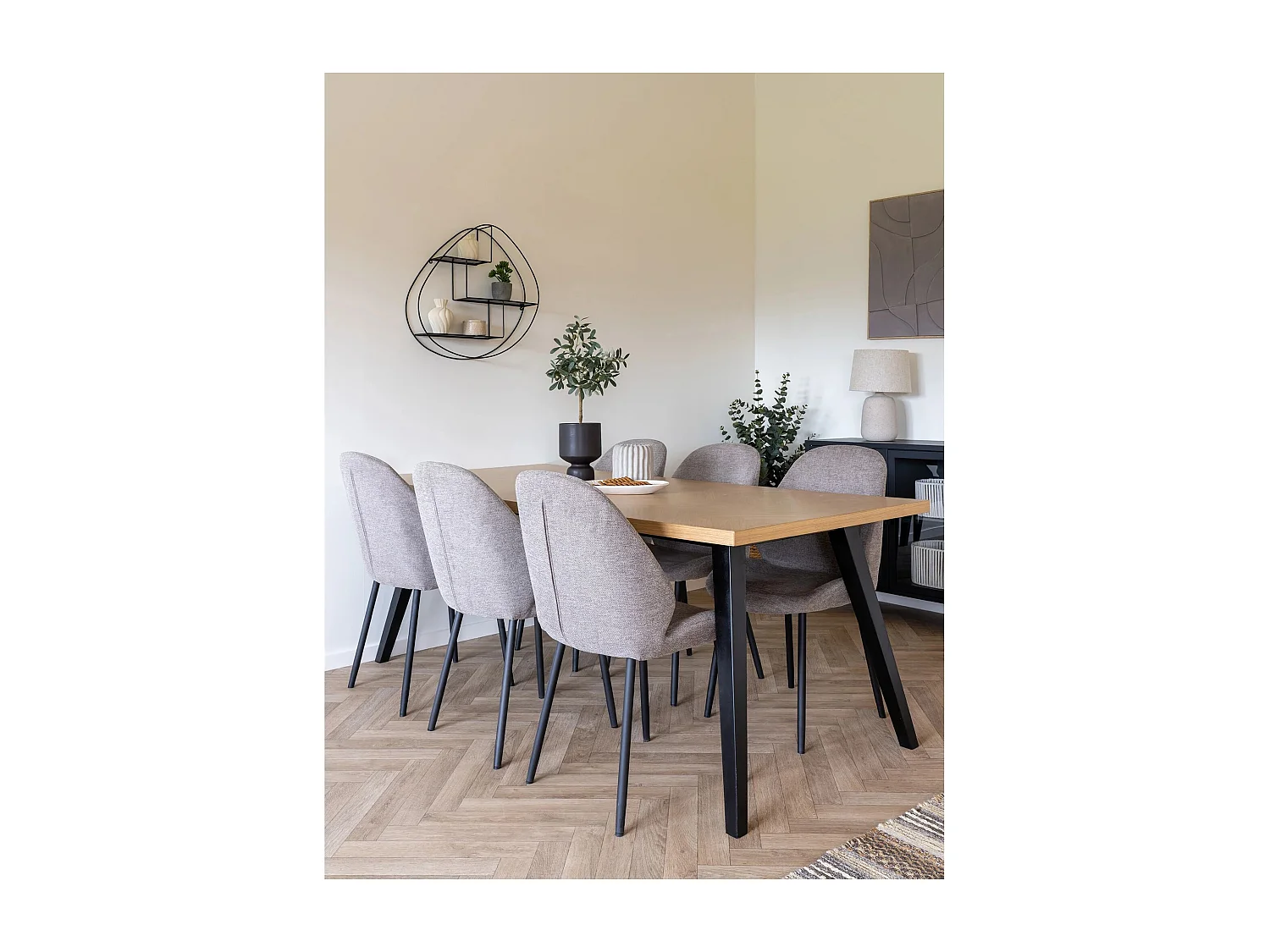 2 sillas de comedor con pivote en piedra de tela y pies negros