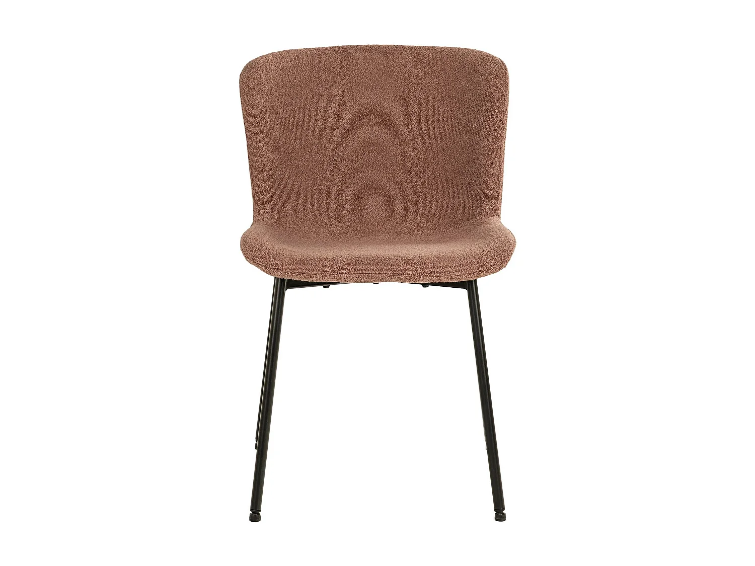 2 sillas de comedor óxido en poliéster rizado con pies negros