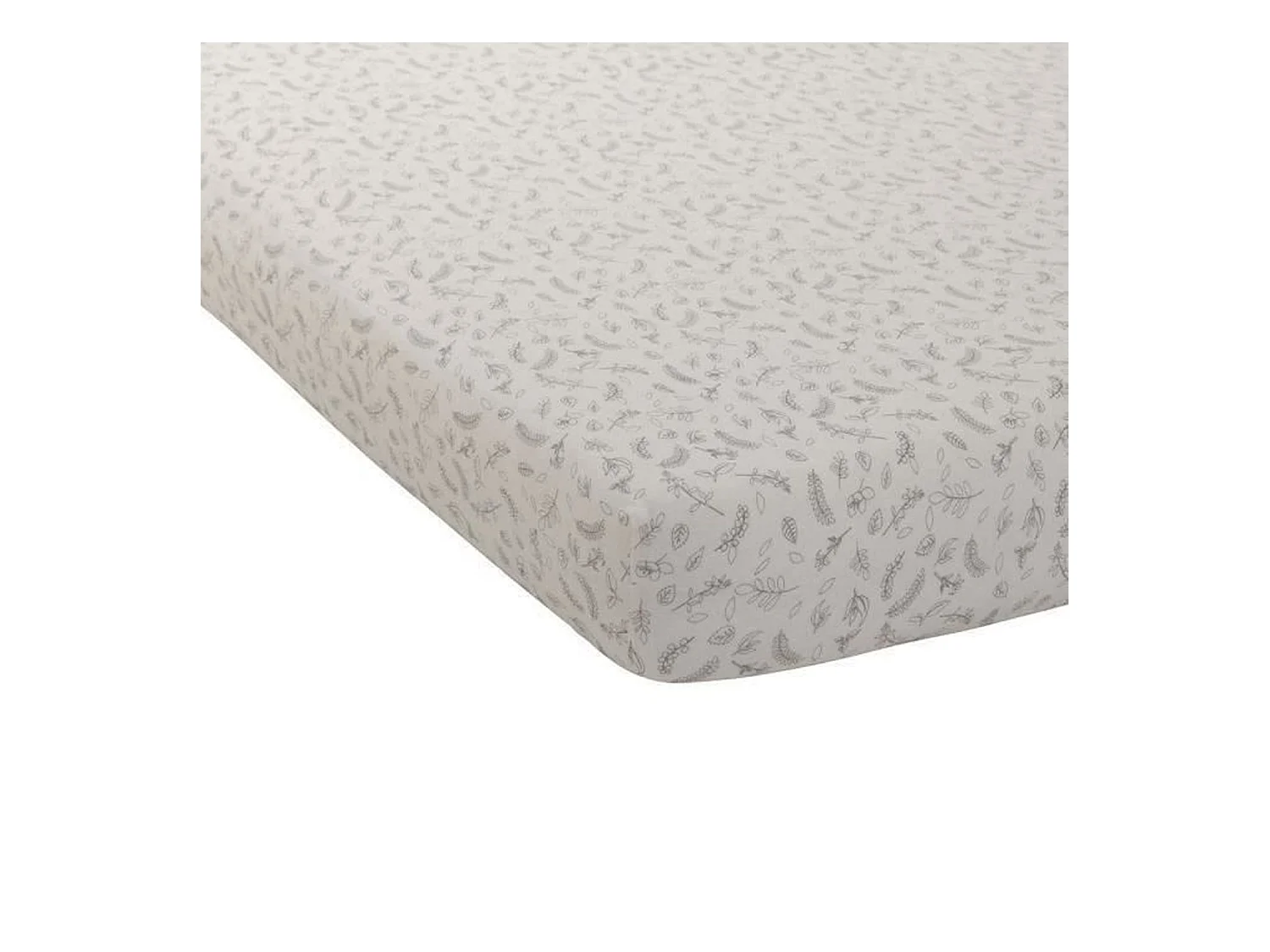 Drap housse jersey imprime 70 x 140 cm leafy bunny gris