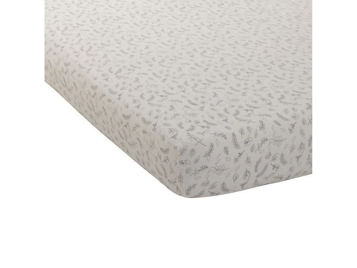 Drap housse jersey imprime 70 x 140 cm leafy bunny gris