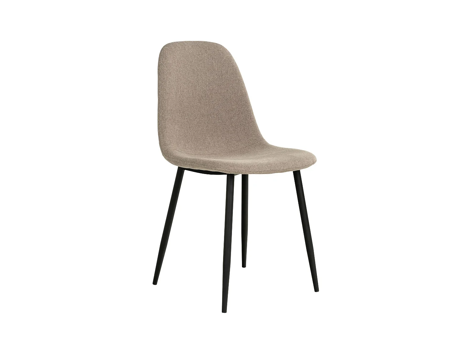 2 chaises de salle à manger en polyester pierre avec pieds noirs