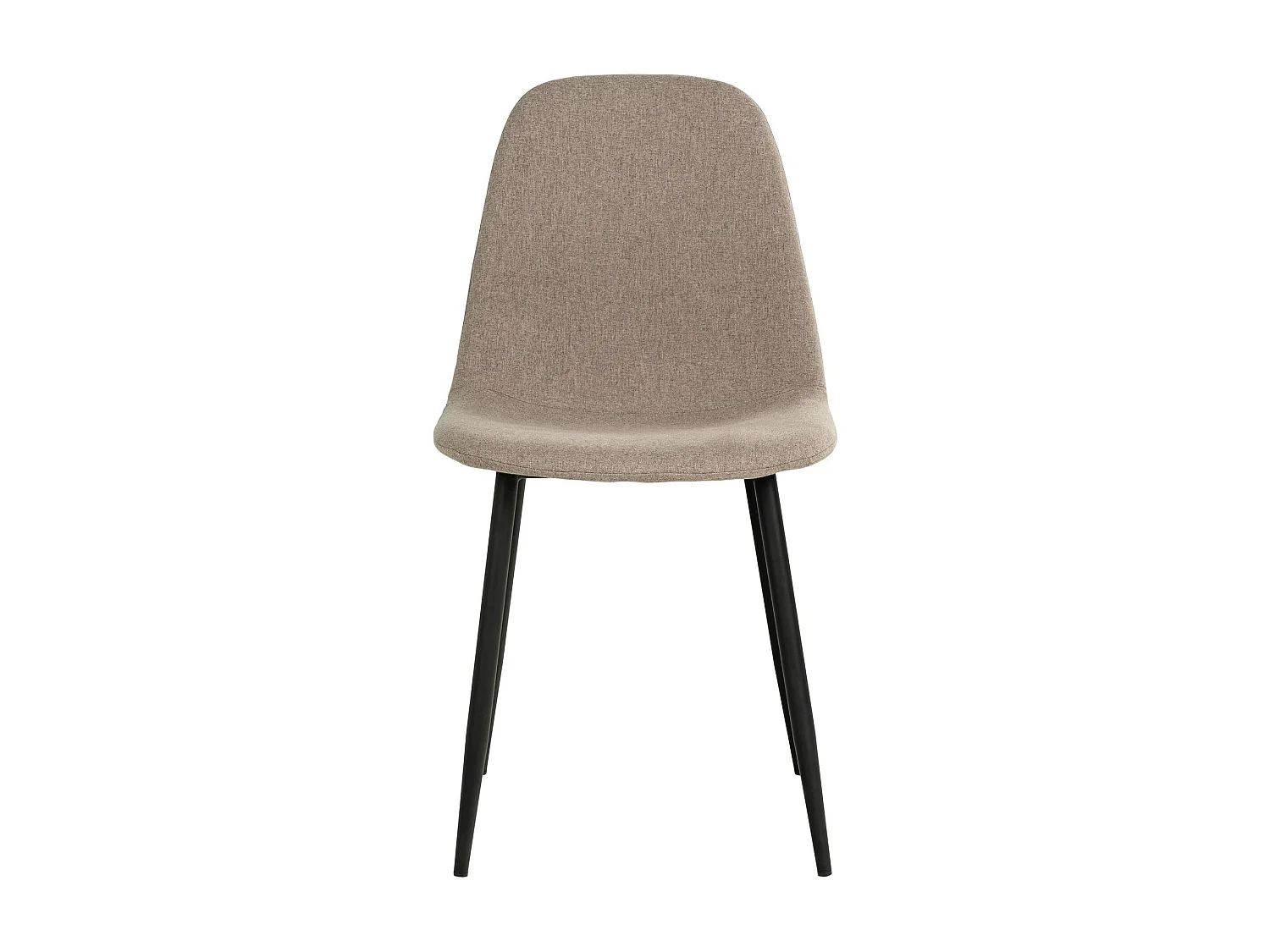 2 chaises de salle à manger en polyester pierre avec pieds noirs