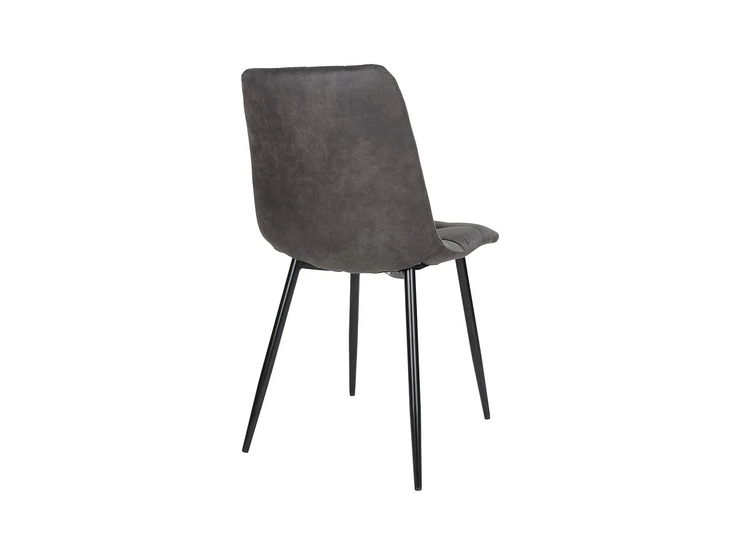 2 chaises de salle à manger en microfibre gris avec pieds noirs