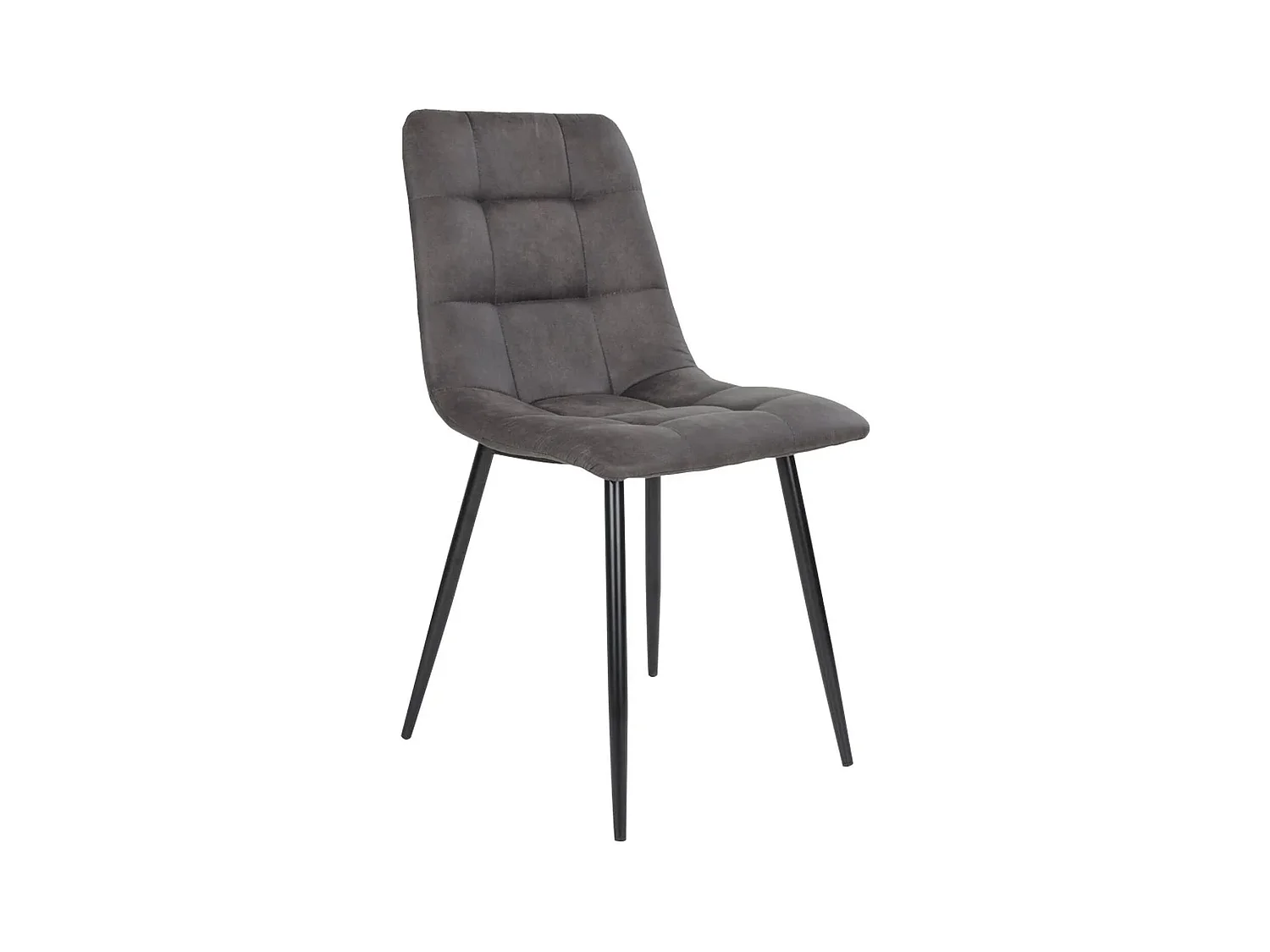 2 sillas de comedor de microfibra gris con pies negros