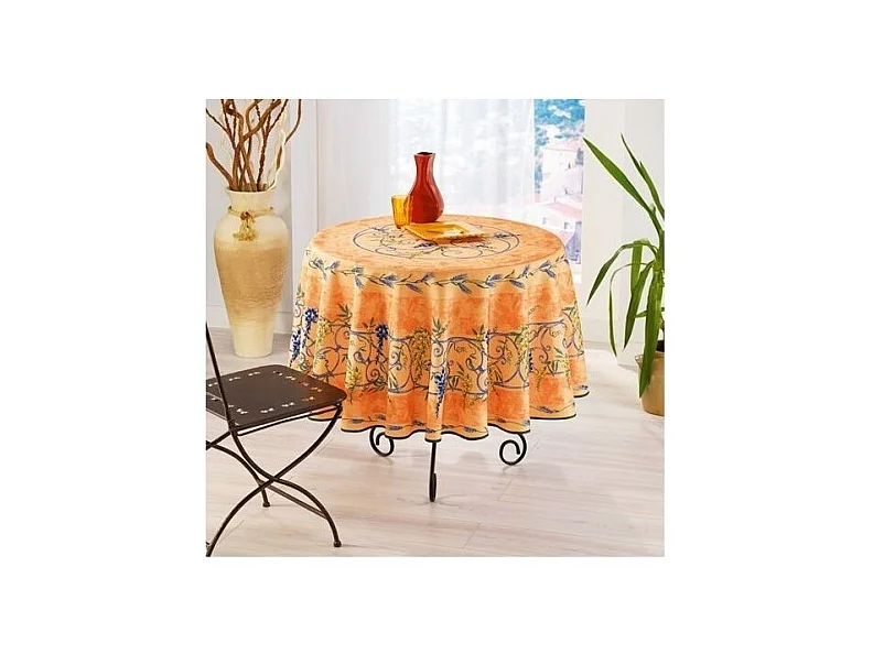 Nappe Provençale Ronde Anti-Tâche Glycine 100% Polyester