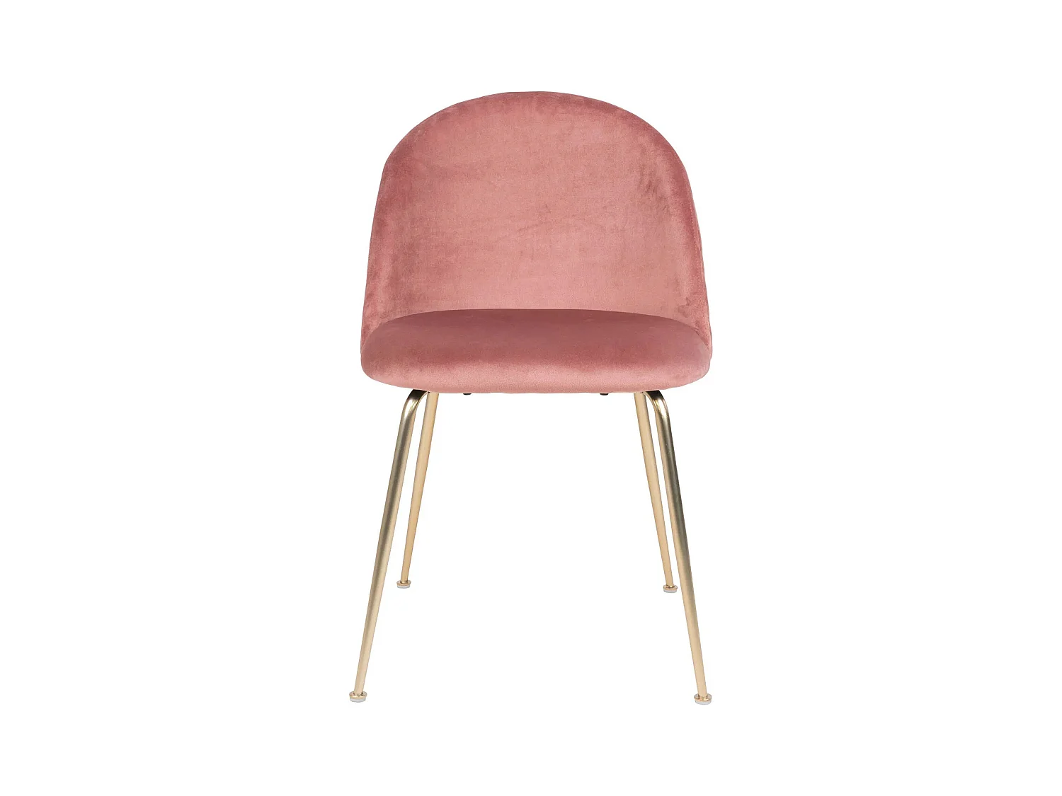 2 chaises de salle à manger en velours rose avec pieds en laiton