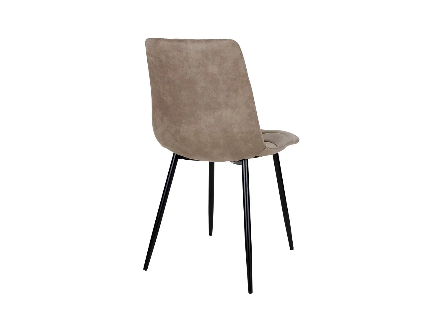 2 chaises de salle à manger en microfibre marron clair avec pieds noirs