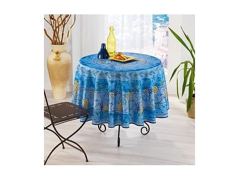Nappe Provençale Ronde Anti-Tâche Glycine 100% Polyester