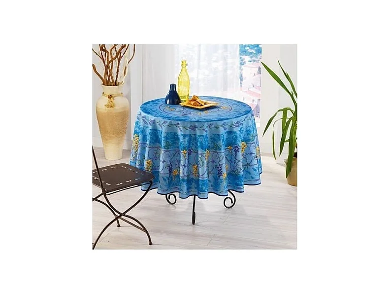Nappe Provençale Ronde Anti-Tâche Glycine 100% Polyester