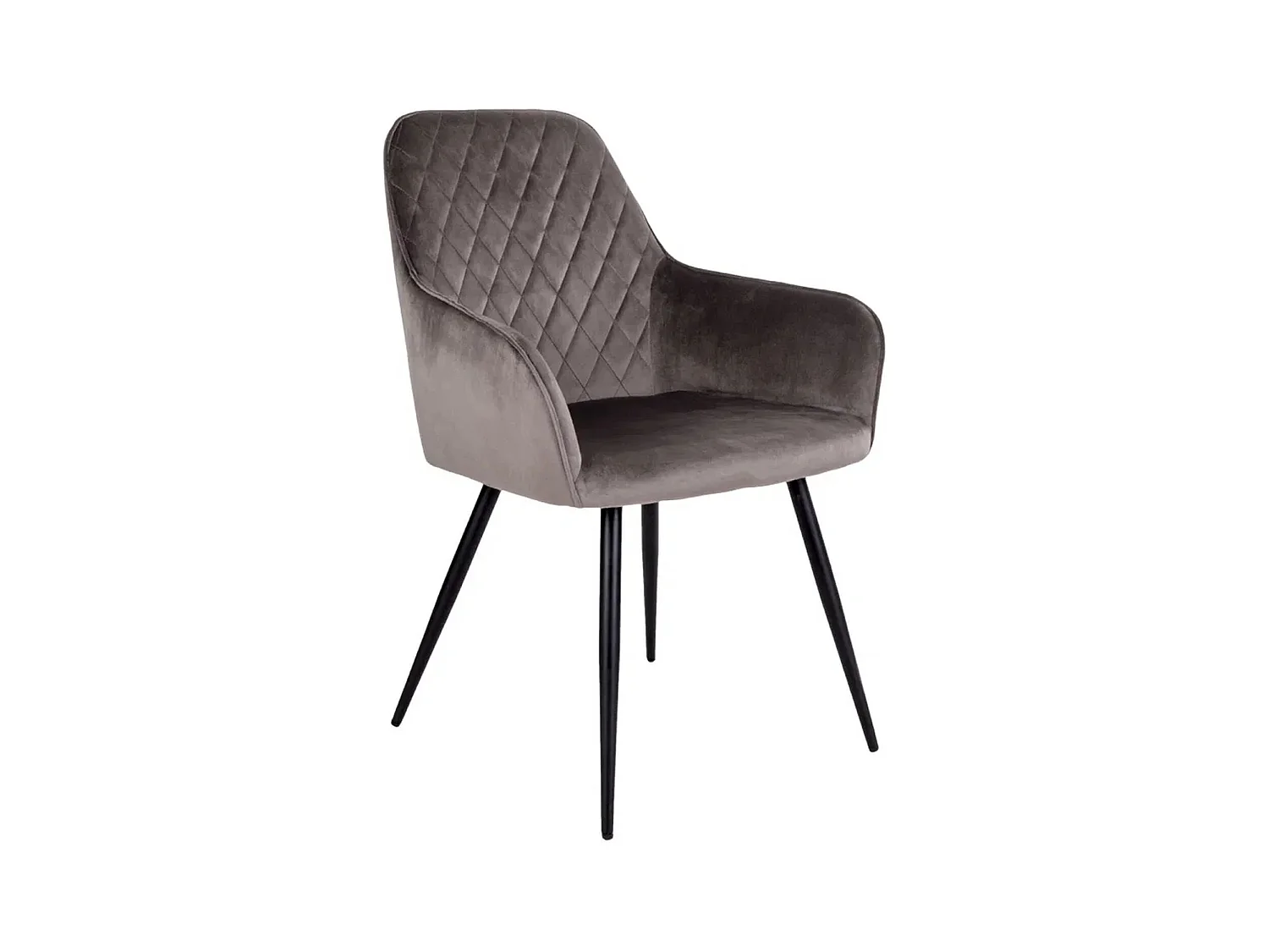 2 sillas de comedor con reposabrazos de terciopelo gris con pies negros