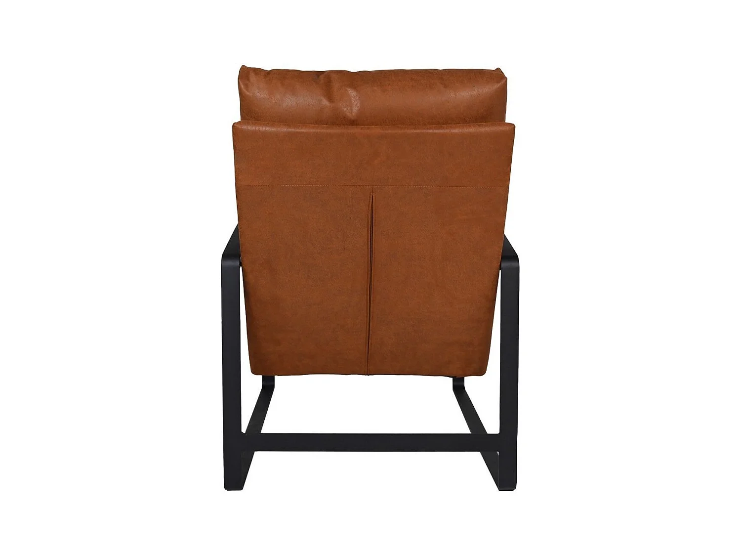 Fauteuil en cuir et métal marron 95 x 65 x 95