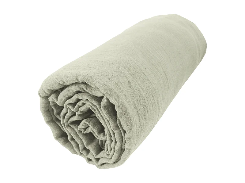 Drap housse 140 x 190 cm GAÏA Vert d'eau