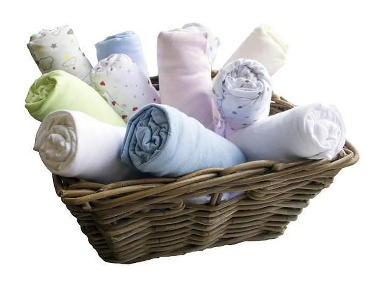 Lot 2 draps housse jersey blanc/perle 60 x 120 cm