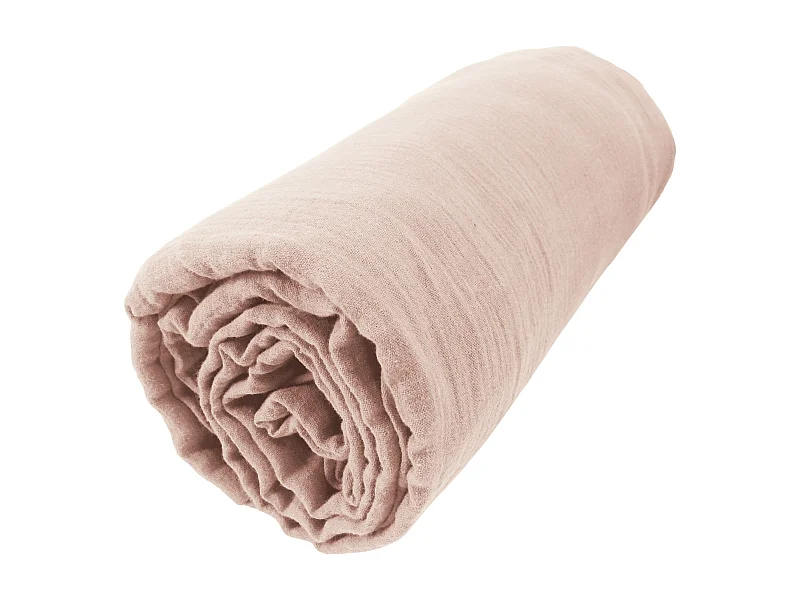Drap housse 140 x 190 cm GAÏA Guimauve