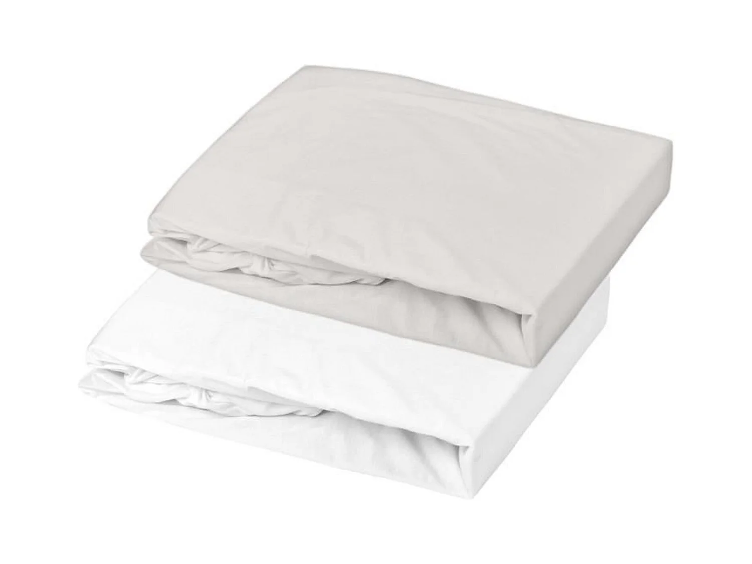 Lot 2 draps housse jersey 60 x 120 cm blanc/perle
