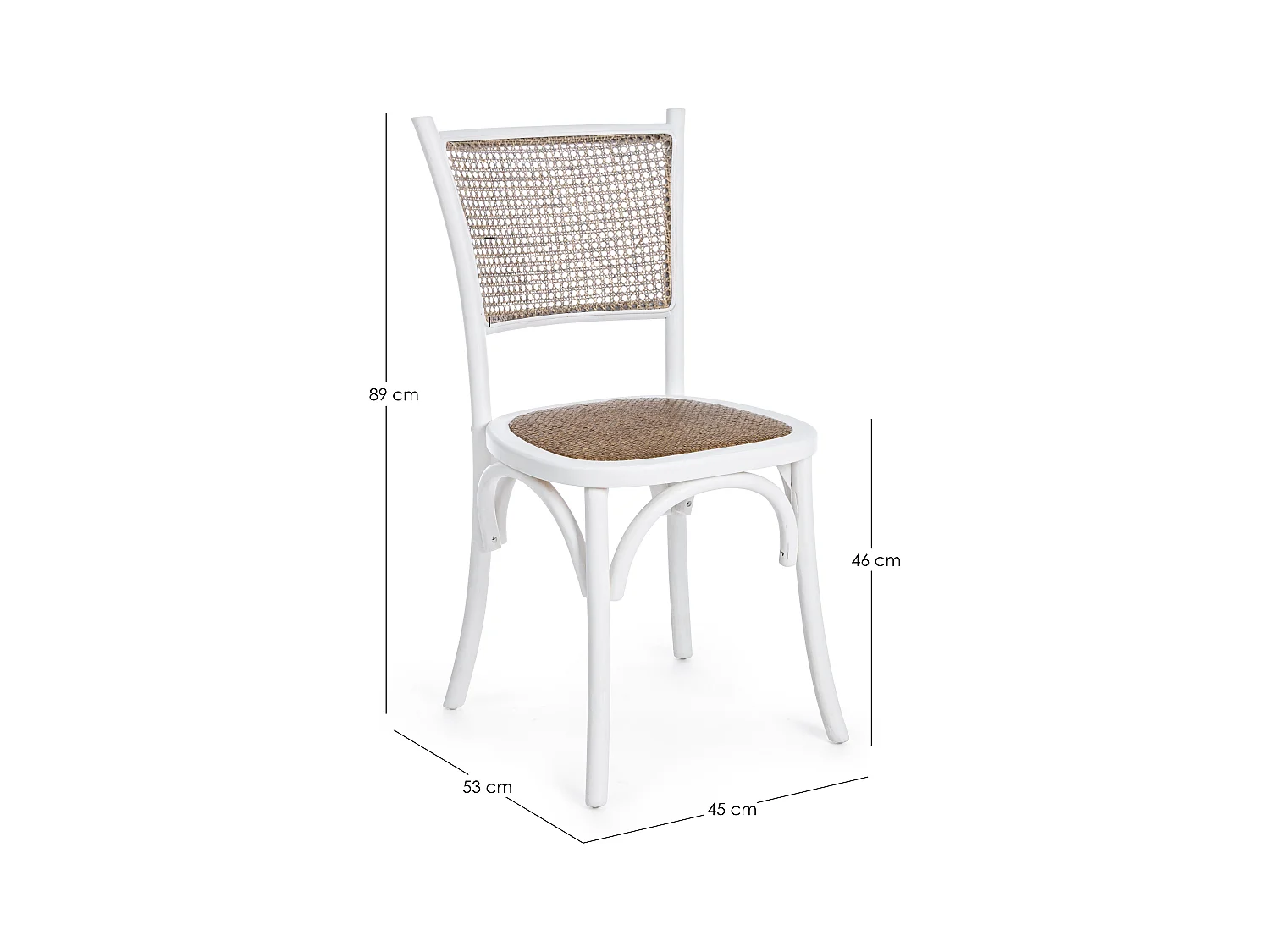 Chaise en bois d'orme blanc Carie - Lot de 2