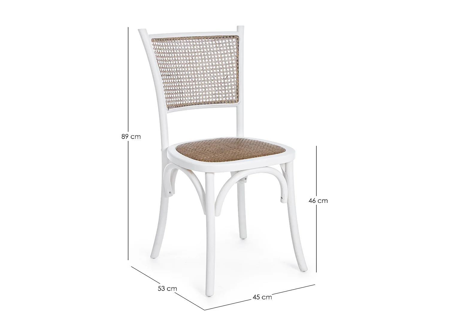 Chaise en bois d'orme blanc Carie - Lot de 2