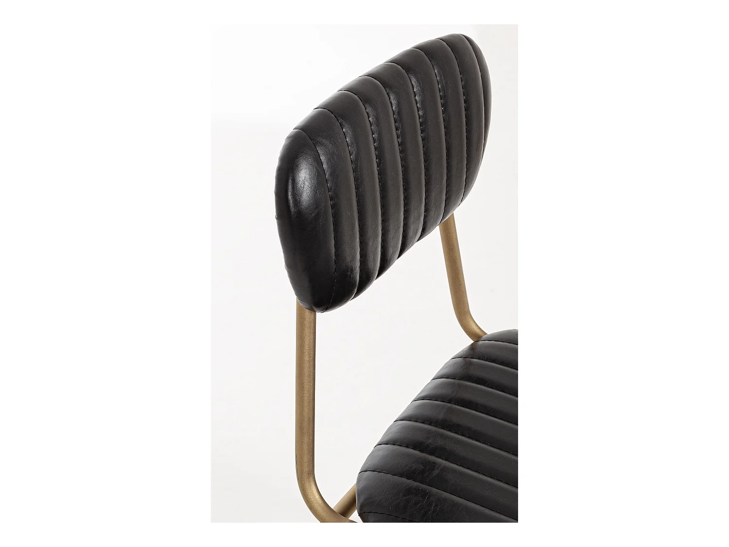 Chaise en acier noir et doré Addy - Lot de 2