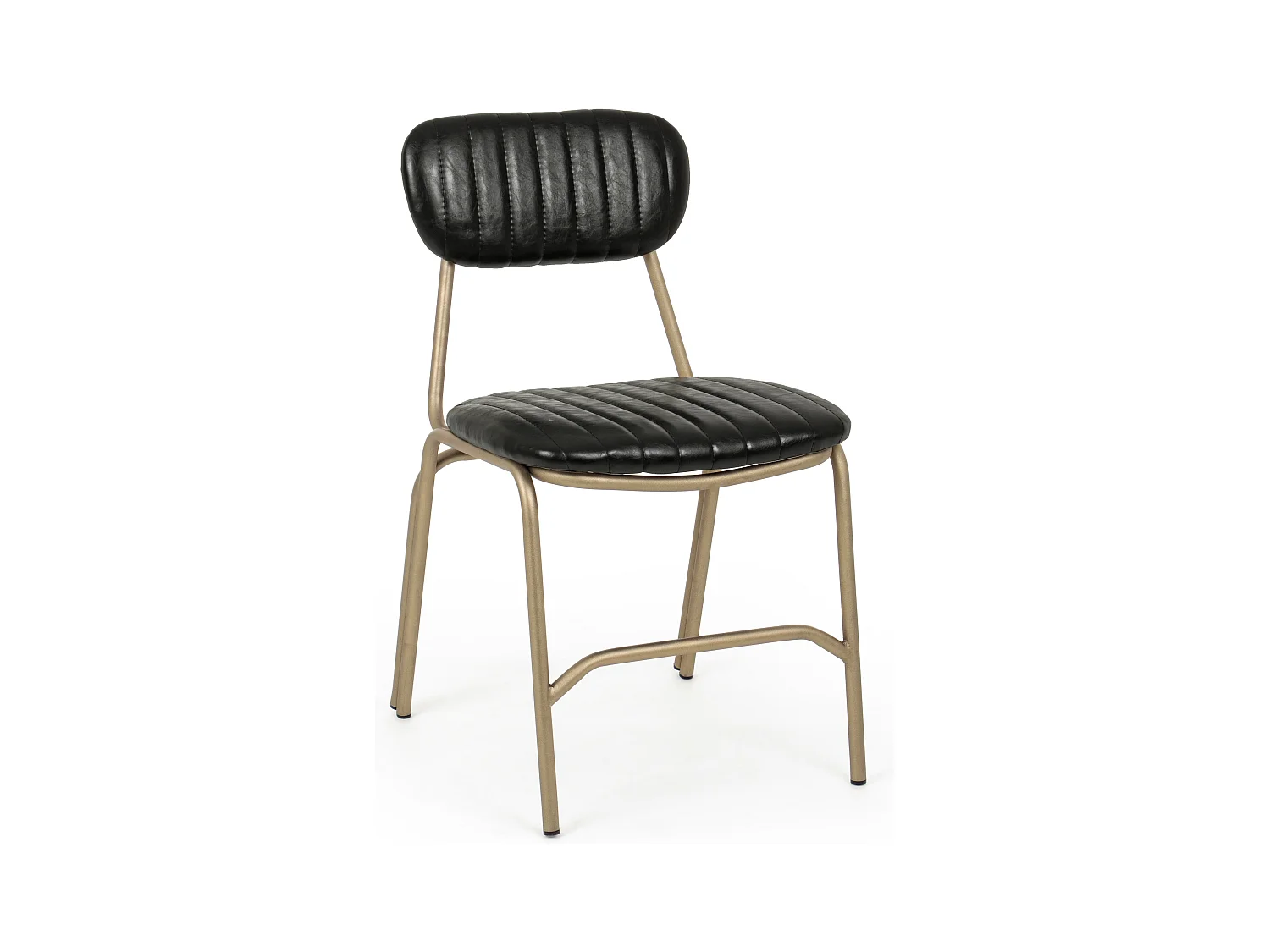 Chaise en acier noir et doré Addy - Lot de 2